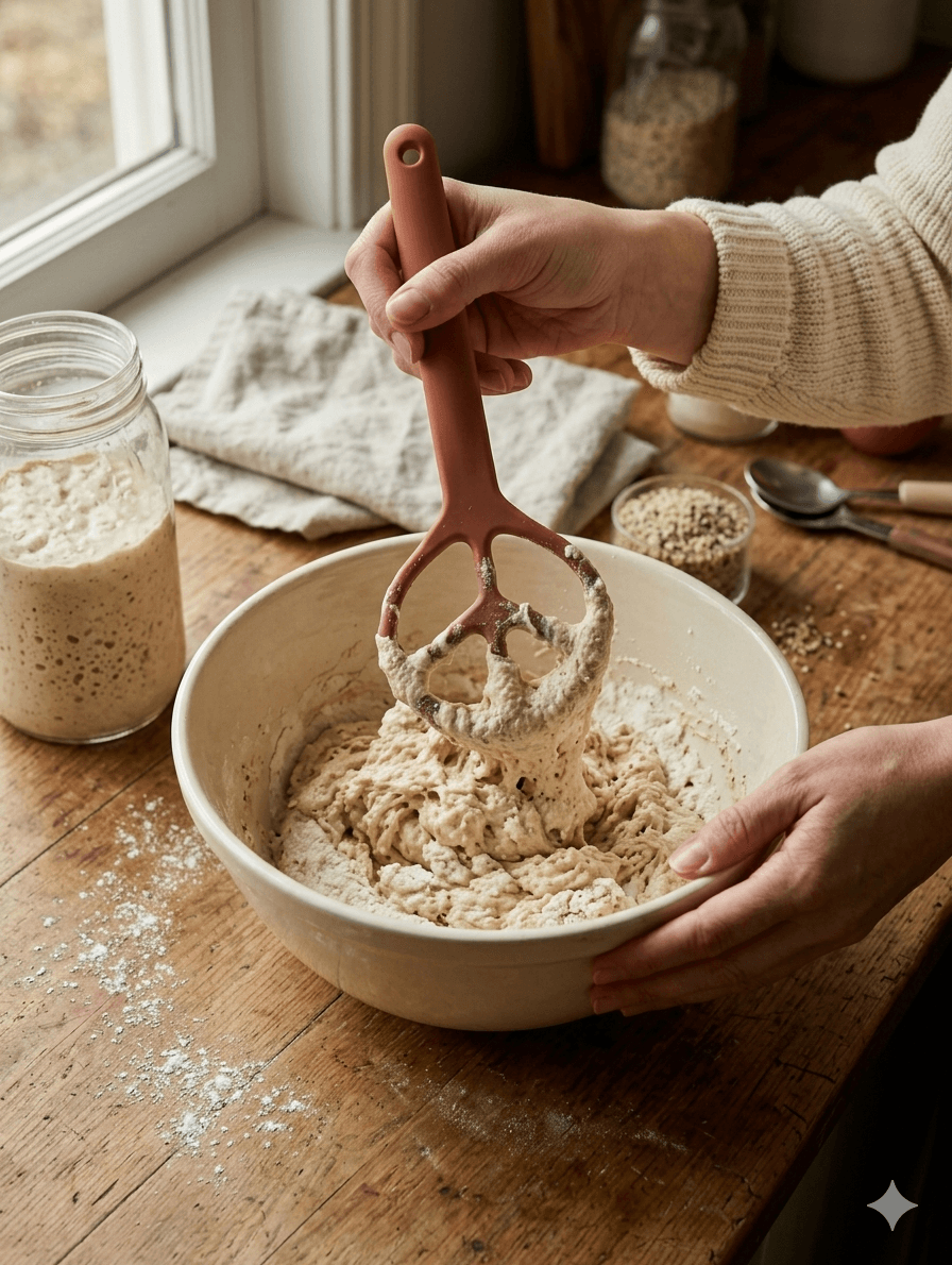 Peace Dough Whisk in use